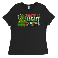 Black Christmas light are my favorite color Ladies Tee - NancyCooperArtShop