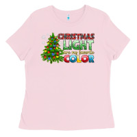 Bubblegum Pink Christmas light are my favorite color Ladies Tee - NancyCooperArtShop