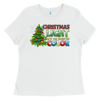 White Christmas light are my favorite color Ladies Tee - NancyCooperArtShop