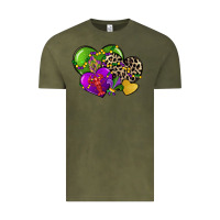 Vintage Olive mardi gras hearts Vintage Tee - CowGirlArtShop