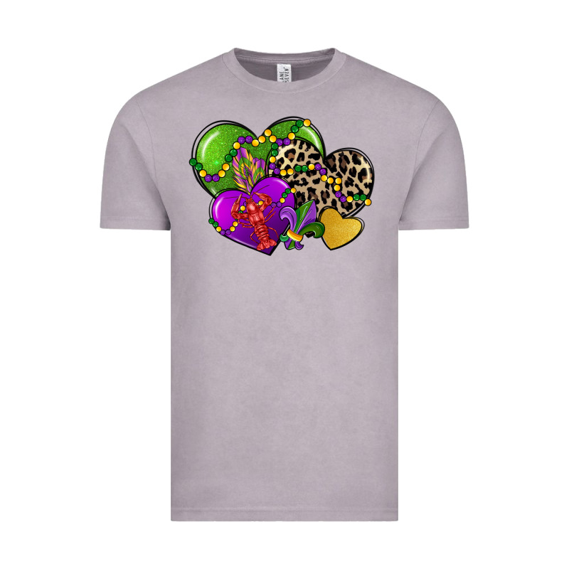 Mardi Gras Hearts Vintage Tee by CowGirlArtShop | Teevron