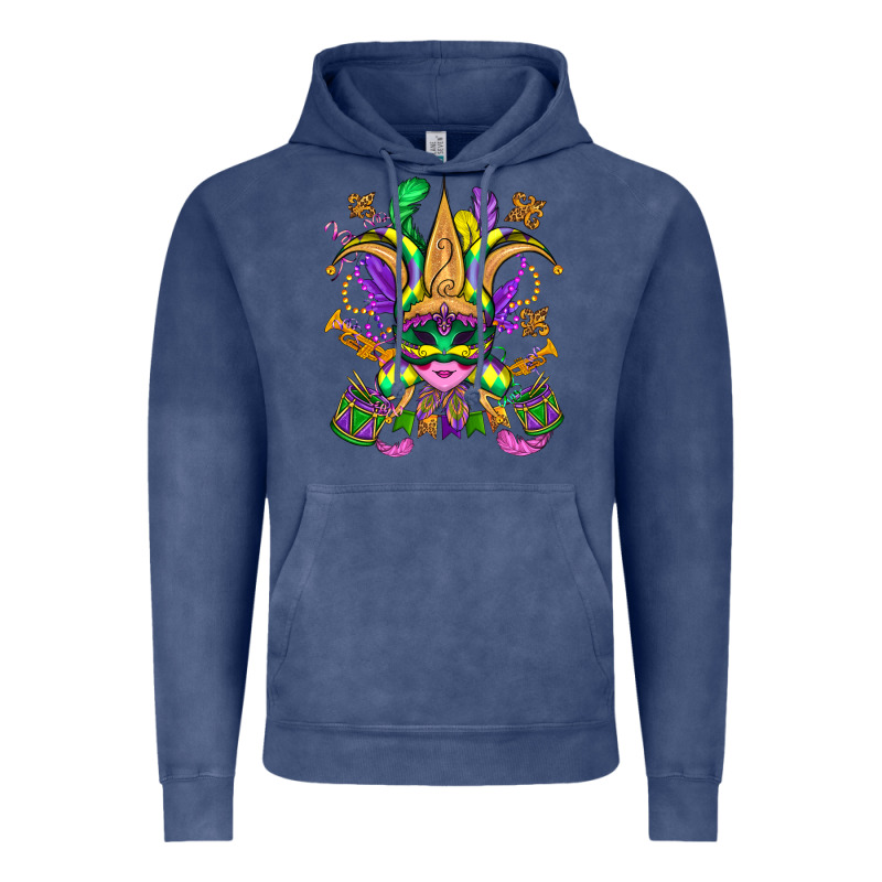Mardi Gras Mask Vintage Hoodie by OliviaCreatesArt | Teevron
