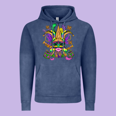 Mardi Gras Mask Vintage Hoodie Designed By Oliviacreatesart