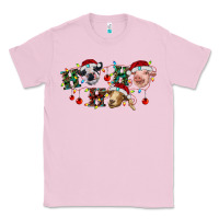 Bubblegum Pink Hohoho Christmas Cows Classic Tee - RanaPortraitStore