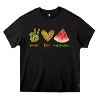 Black peace love watermelon Heavy Core Tee - JahusDesignShop
