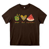 Chocolate Brown peace love watermelon Heavy Core Tee - JahusDesignShop