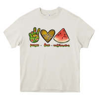 Cream peace love watermelon Heavy Core Tee - JahusDesignShop