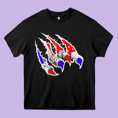 American Flag Claw Heavy Core Tee Designed By Bettercallsaul