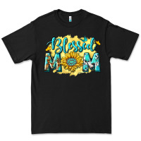 Black Blessed Mom with Sunflowers Premium Tee - texasbilliewilder