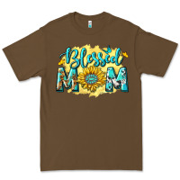 Cacao Blessed Mom with Sunflowers Premium Tee - texasbilliewilder