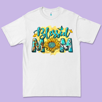 Blessed Mom With Sunflowers Premium Tee Designed By Texasbilliewilder