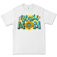White Blessed Mom with Sunflowers Premium Tee - texasbilliewilder
