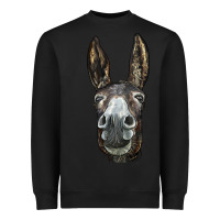 Black Donkey  Face Heavyweight Sweatshirt - LillyAllenDesigns