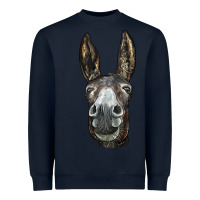 Navy Donkey  Face Heavyweight Sweatshirt - LillyAllenDesigns