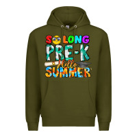 Army Green So Long Pre K Hello Summer Premium Hoodie - CowhideDigitalArt