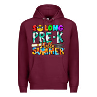 Burgundy So Long Pre K Hello Summer Premium Hoodie - CowhideDigitalArt