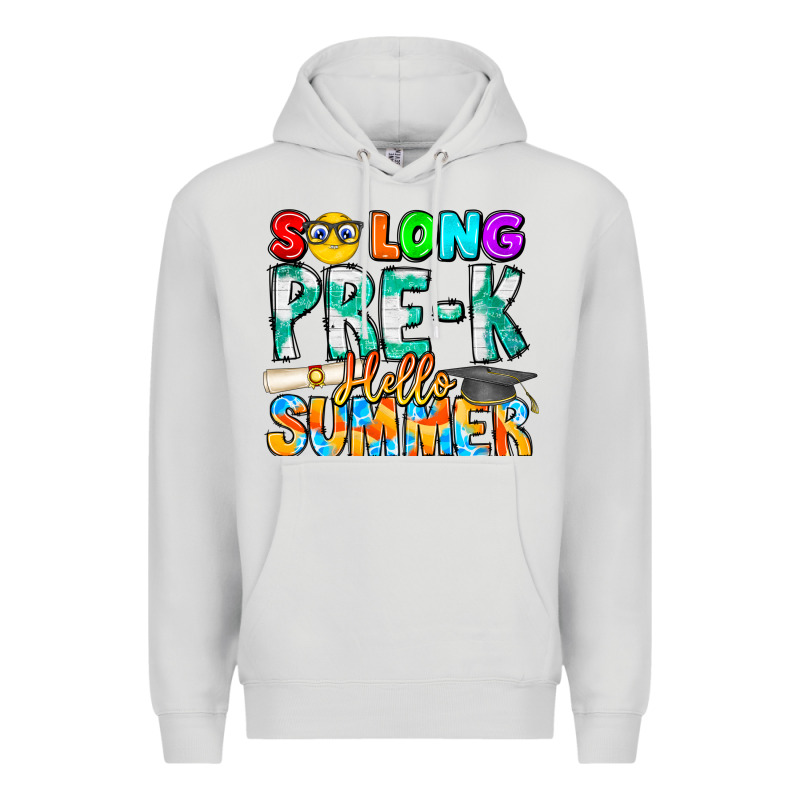 So Long Pre K Hello Summer Premium Hoodie by CowhideDigitalArt | Teevron