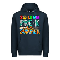 Navy So Long Pre K Hello Summer Premium Hoodie - CowhideDigitalArt