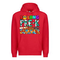 Red So Long Pre K Hello Summer Premium Hoodie - CowhideDigitalArt