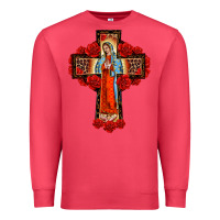 Cardinal lady of guadalupe rose cross, Premium Sweatshirt - BarkalooDesign