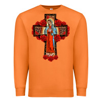 Carrot lady of guadalupe rose cross, Premium Sweatshirt - BarkalooDesign