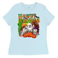 Baby Blue Howdy ghouls Ladies Tee - NancyCooperArtShop