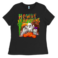 Black Howdy ghouls Ladies Tee - NancyCooperArtShop