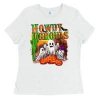 White Howdy ghouls Ladies Tee - NancyCooperArtShop