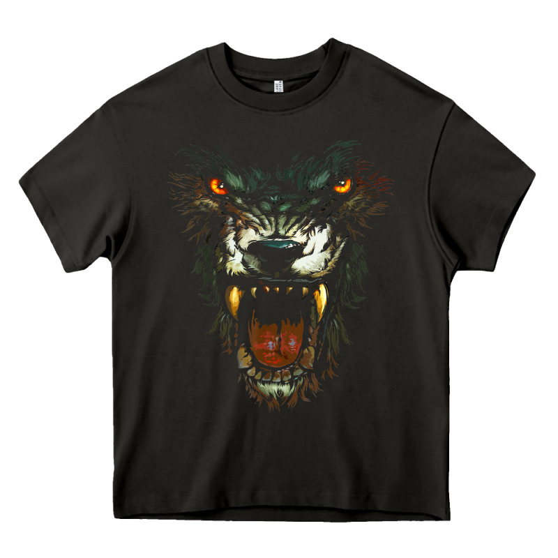 Werewolf Face Lycan Gothic Horror Occult Scary Halloween Heavy Core Tee by longCreatives | Teevron