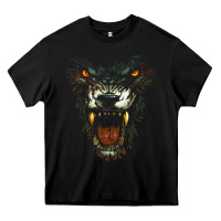Black Werewolf Face Lycan Gothic Horror Occult Scary Halloween Heavy Core Tee - longCreatives