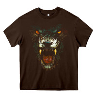 Chocolate Brown Werewolf Face Lycan Gothic Horror Occult Scary Halloween Heavy Core Tee - longCreatives