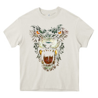 Cream Werewolf Face Lycan Gothic Horror Occult Scary Halloween Heavy Core Tee - longCreatives