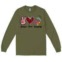 Army Green peace love nursing Long Sleeve Tee - Jasminsmagicworld