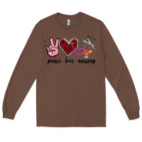 Chestnut peace love nursing Long Sleeve Tee - Jasminsmagicworld