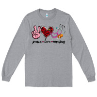 Heather Grey peace love nursing Long Sleeve Tee - Jasminsmagicworld