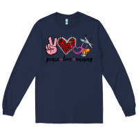 Navy peace love nursing Long Sleeve Tee - Jasminsmagicworld