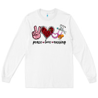 White peace love nursing Long Sleeve Tee - Jasminsmagicworld