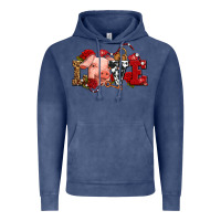 Vintage Denim love with pig olivia Vintage Hoodie - OliviaCreatesArt