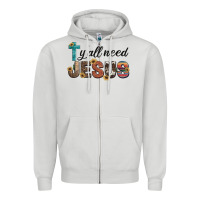 Dove Grey y'all need jesus Zipper Hoodie - Artiststas