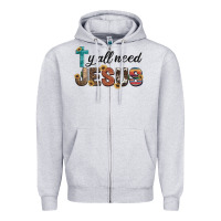 Heather Grey y'all need jesus Zipper Hoodie - Artiststas