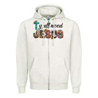 Oatmeal Heather y'all need jesus Zipper Hoodie - Artiststas