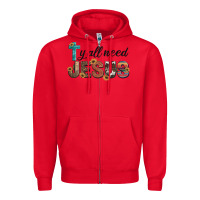 Red y'all need jesus Zipper Hoodie - Artiststas