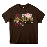 Chocolate Brown She Jesus America Too Heavy Core Tee - Bettercallsaul