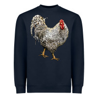 Navy dominique rooster Heavyweight Sweatshirt - LillyAllenDesigns