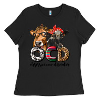 Black OCD Obsessive Cow Disorder Ladies Tee - texasbilliewilder