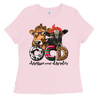Bubblegum Pink OCD Obsessive Cow Disorder Ladies Tee - texasbilliewilder