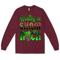 Burgundy St. Patricks' Day ready to sham rock Long Sleeve Tee - OliviaCreatesArt