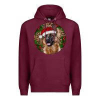 Burgundy German Shepherd Christmas Premium Hoodie - RanaPortraitStore
