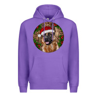 Purple German Shepherd Christmas Premium Hoodie - RanaPortraitStore