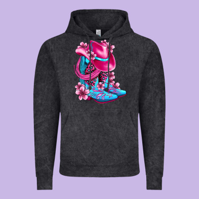 Valentine Cowboy Boots And Hat Olivia Vintage Hoodie Designed By Oliviacreatesart